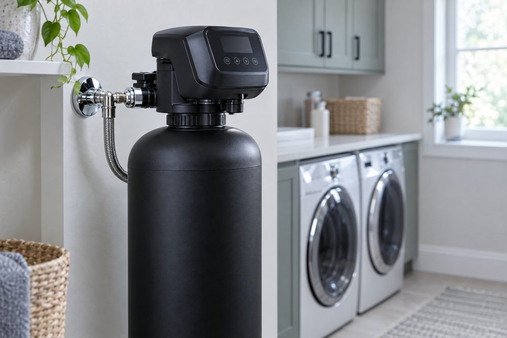Close-up of professional-grade water-treatment equipment